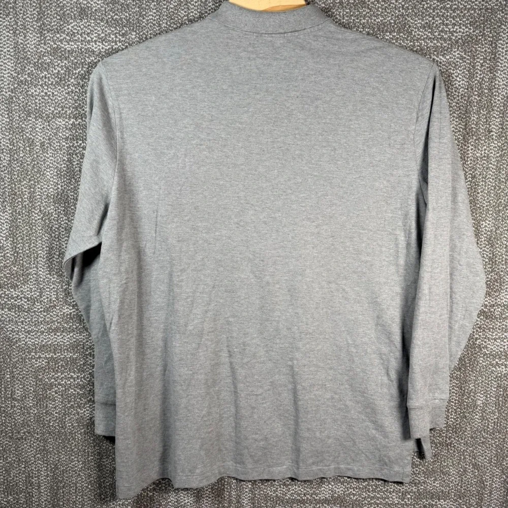 Polo Ralph Lauren Polo Shirt Long‎ Sleeve Mens XXL Grey Cotton Mesh New Tag